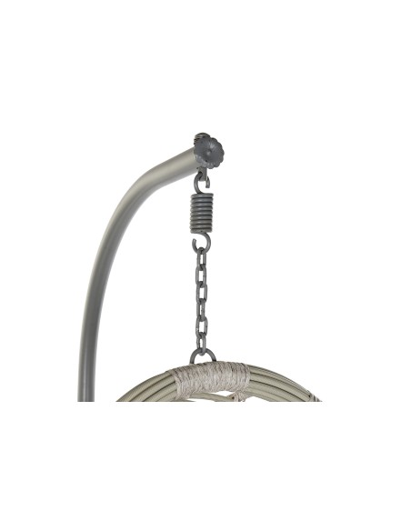 Sillón colgante de aluminio y ratán sintético gris
