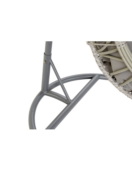 Sillón colgante de aluminio y ratán sintético gris