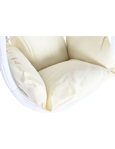 Sillón jardín colgante de ratán blanco sin base.