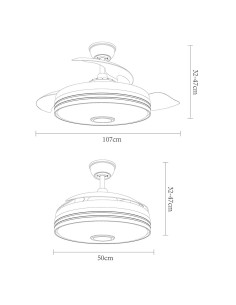 Ventilador de Techo con Luz led y Aspas retráctiles 2