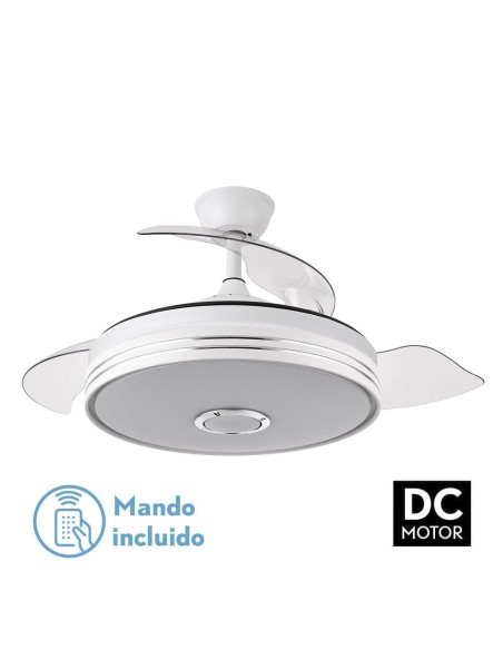Ventilador de Techo con Luz led y Aspas retráctiles