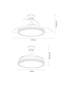 Lampara led y ventilador níquel 3 aspas 2
