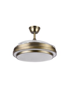 Ventilador de techo en dorado con luz Led y 3 aspas