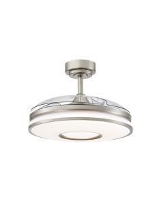 Ventilador de techo en níquel con luz Led y 3 aspas