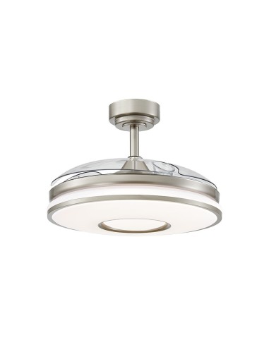 Ventilador de techo en níquel con luz Led y 3 aspas