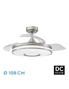 Ventilador de techo en níquel con luz Led y 3 aspas 2
