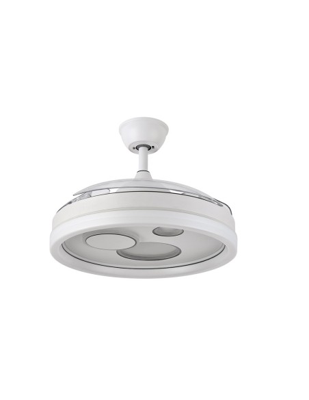 Ventilador de techo en blanco con luz Led
