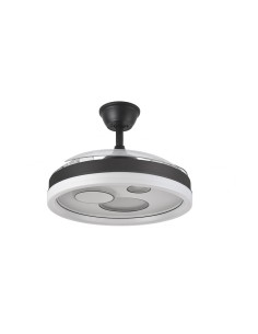 Ventilador de techo en blanco/negro con luz Led