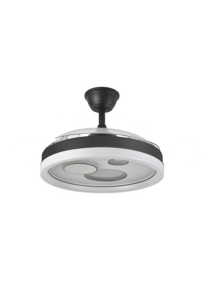 Ventilador de techo en blanco/negro con luz Led