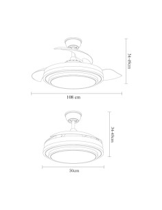 Lampara ventilador de techo ibe en blanco 2