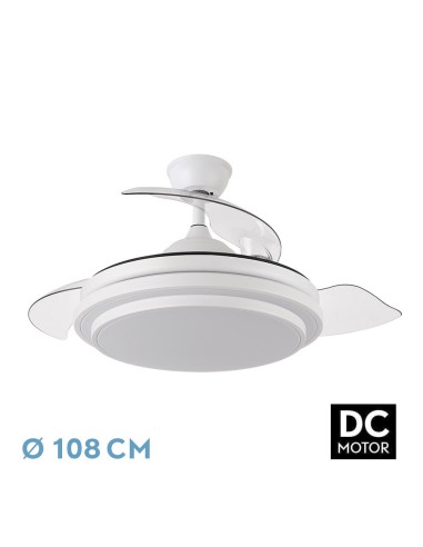 Ventilador de techo ibe en blanco con luz led Ibe