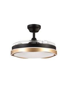 Ventilador de techo negro/oro con luz led 2