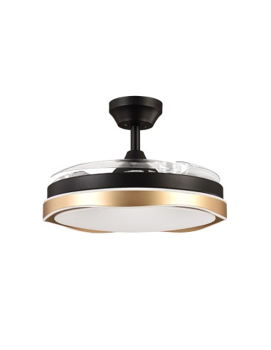 Ventilador de techo negro/oro con luz led Blondi