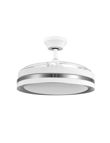 Ventilador de techo blanco/plata con luz led