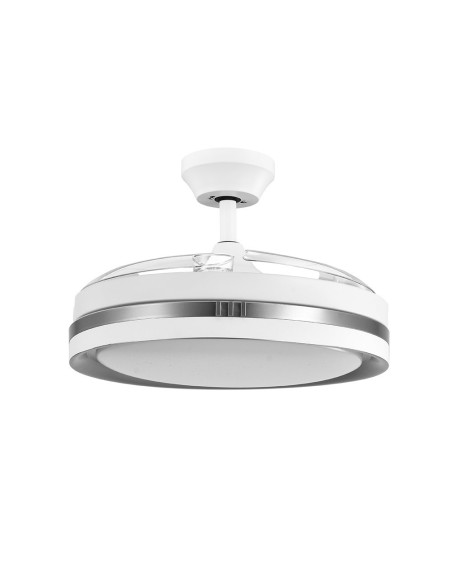 Ventilador de techo blanco/plata con luz led