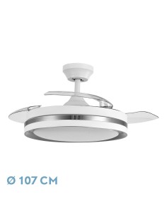 Ventilador de techo blanco/plata con luz led 2