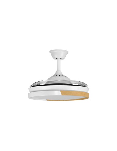 Ventilado de techo blanco/haya con luz led