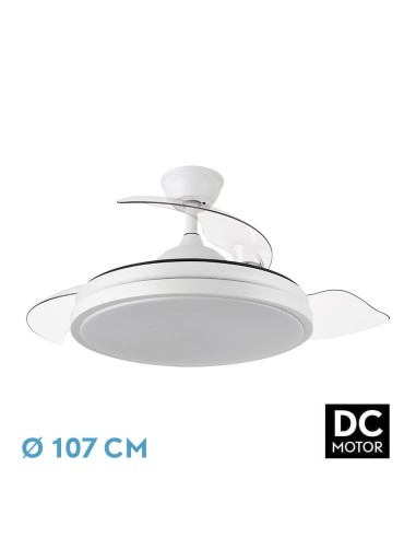 Ventilador de techo blanco con luz led Escorpión