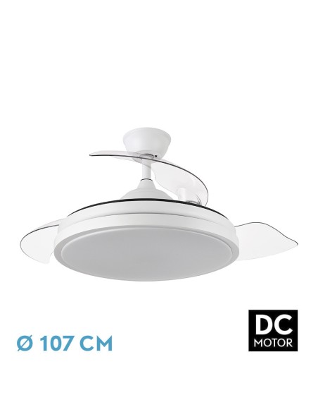 Ventilador de techo blanco con luz led Escorpión
