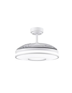 Ventilador de techo blanco con luz led.