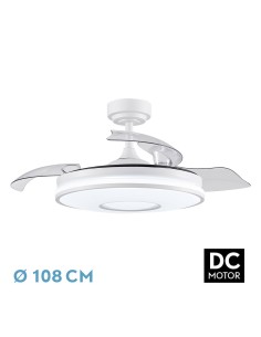 Ventilador de techo blanco con luz led. 2