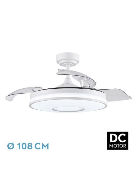 Ventilador de techo blanco con luz led Dani