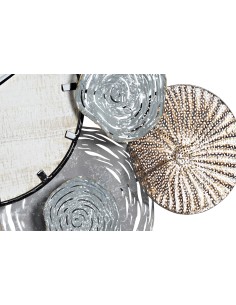 Reloj de pared círculos de metal/madera 2