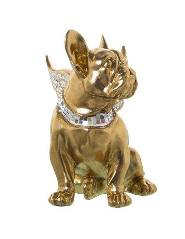 Figura resina perro dorado c/espejos