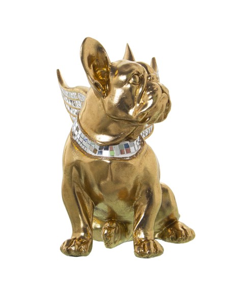 Figura resina perro dorado c/espejos