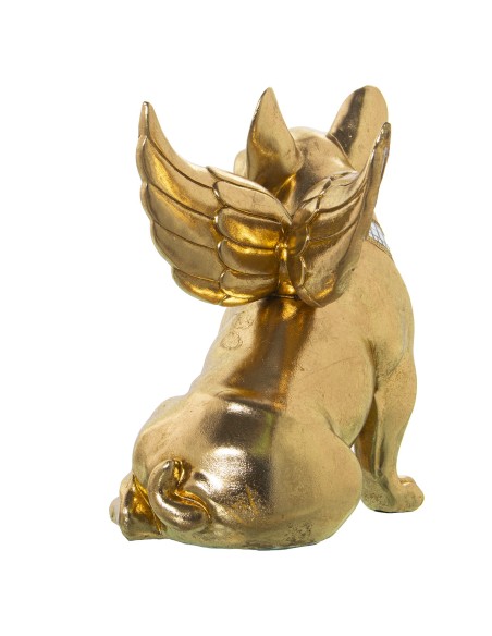 Figura resina perro dorado c/espejos