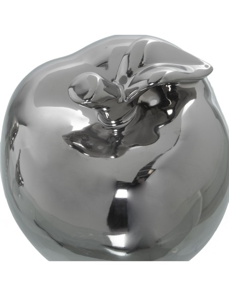 Figura de cerámica manzana plateada