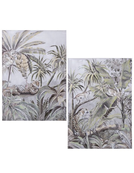 Cuadro lienzo de palmeras/leopardo