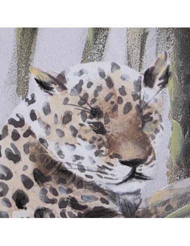 Cuadro lienzo de palmeras/leopardo