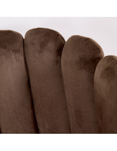 Silla terciopelo marrón patas doradas