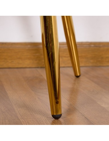 Silla terciopelo marrón patas doradas