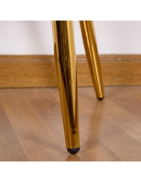 Silla terciopelo marrón patas doradas