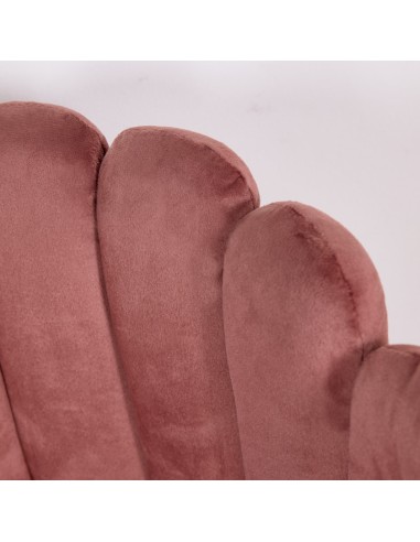 Silla terciopelo rosa c/patas doradas