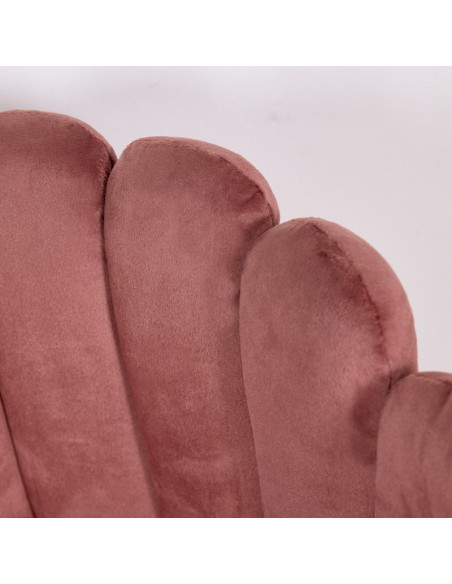 Silla terciopelo rosa c/patas doradas