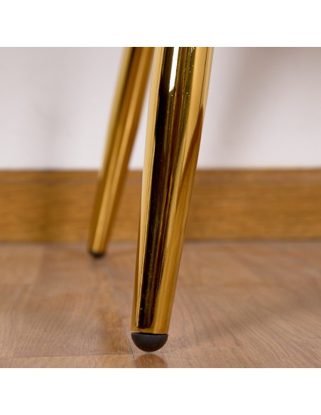 Silla terciopelo rosa c/patas doradas