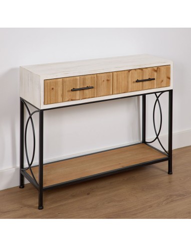 Mueble de entrada madera 2 cajones