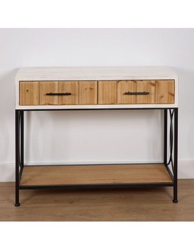 Mueble de entrada madera 2 cajones