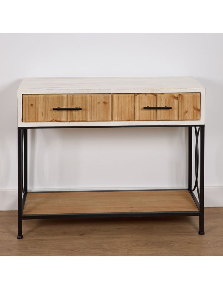 Mueble de entrada madera 2 cajones