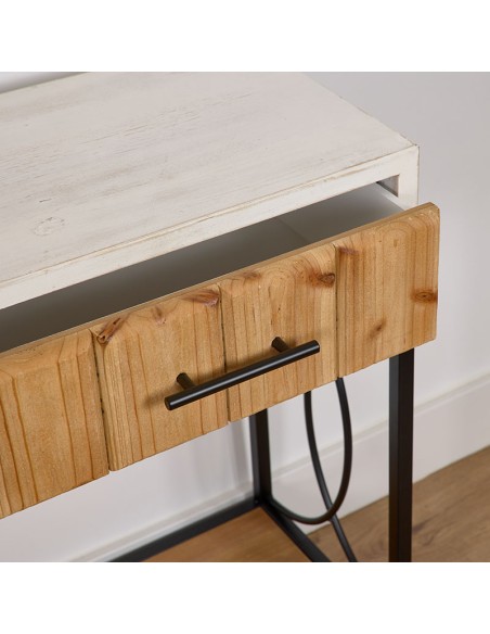 Mueble de entrada madera 2 cajones