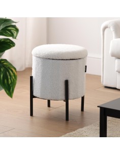 Puff descalzador con pie de metal 2