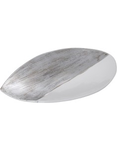 Centro cerámica blanco/plata