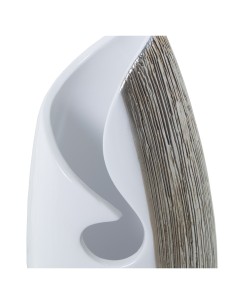 Juego 2 jarrones cerámica blanco/plata 2