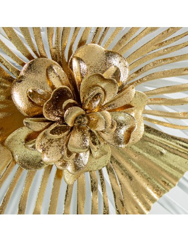 Decoración de pared metal flor blanca