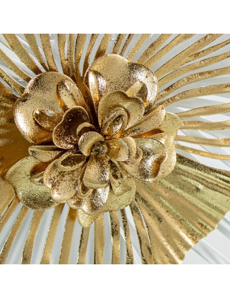 Decoración de pared metal flor blanca