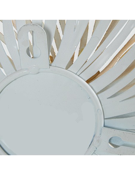 Decoración de pared metal flor blanca