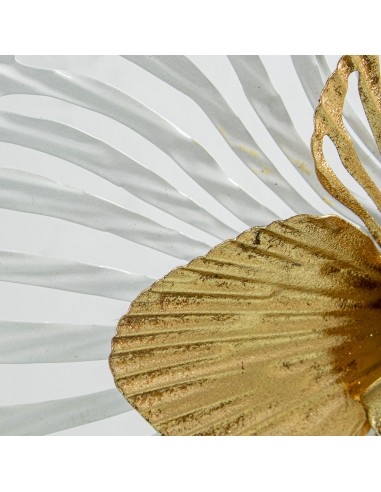 Decoración de pared metal flor blanca